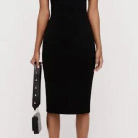 Scanlan Theodore Dresses & Skirts - Scanlan Theodore Crepe Knit Pencil Straight Skirt Medium Black Designer Office